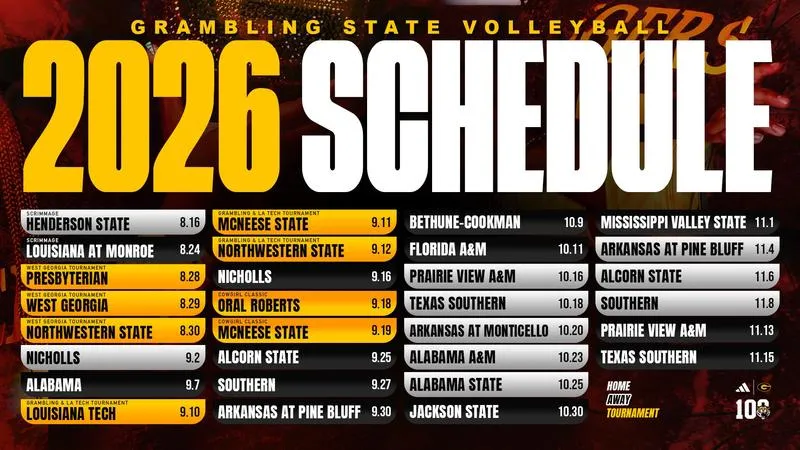 Grambling State Unveils 2026 Volleyball Slate