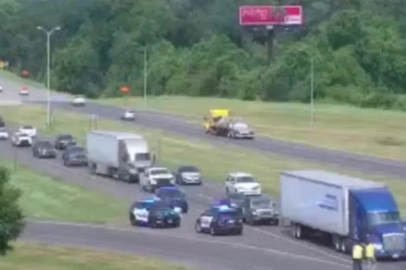 Four hospitalized after vehicles overturn near I-49 and I-10