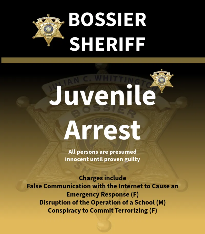Juvenile Arrested Following "SWATTING" Incident at Bossier School