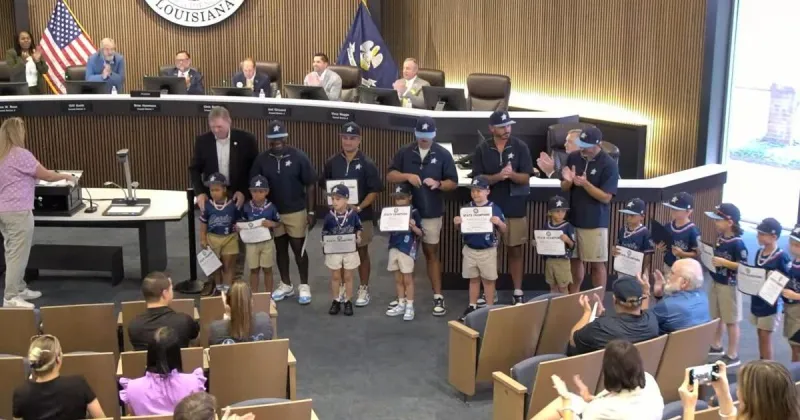 Bossier City Council honors state champion 6-and-under Little League team