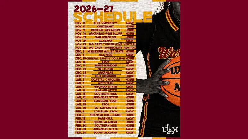 ULM Women's Basketball Reveals 2026-27 Schedule