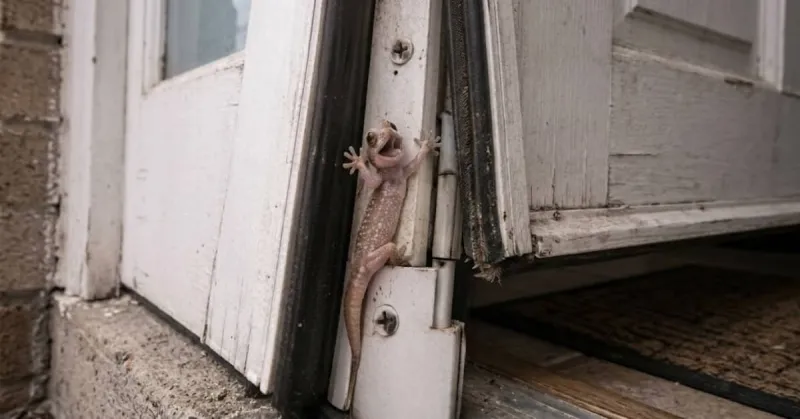 Local Gecko's Plan to Slip Through Door Ends Abruptly