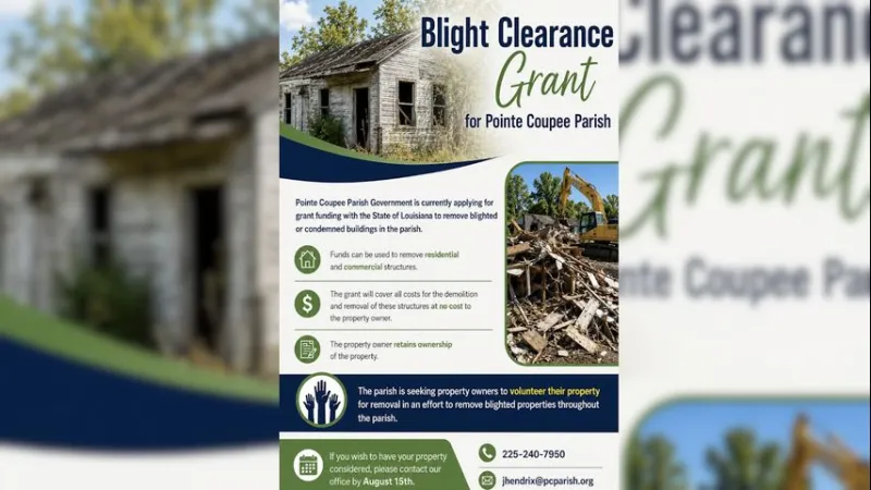 Pointe Coupee government applying for state grant funding to remove blighted, condemned buildings