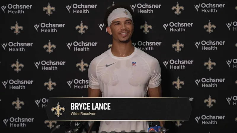 Bryce Lance on rookie development, Drew Brees' HOF speech | Saints Training Camp 2026