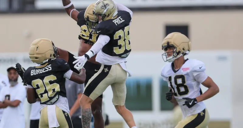 Saints DB Jayden Price is making a strong impression as he fights for a spot on the 53.