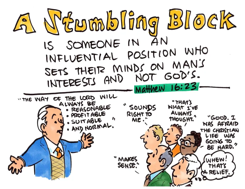 Stumbling block (Cartoon: Joe McKeever)