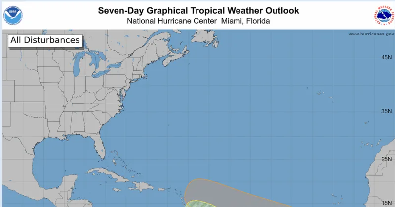 Tropical depression could still form as development chances for second disturbance drop