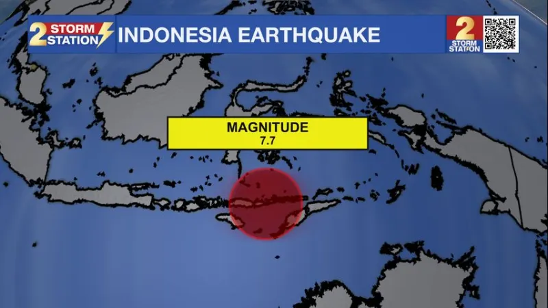 Powerful 7.7 Earthquake Strikes Indonesia