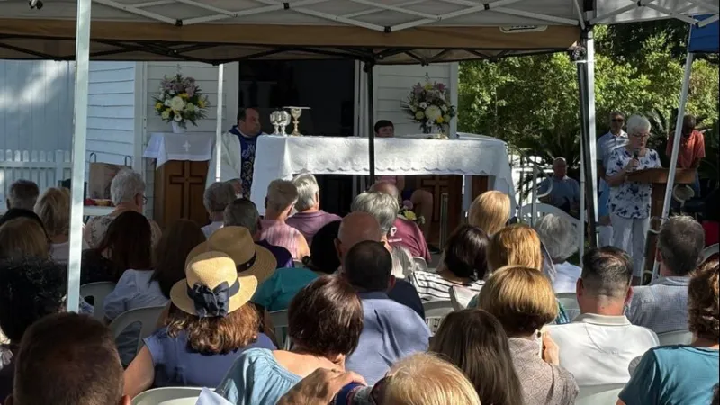 Smallest church in the world hosts annual Mass for the Feast of the Assumption of Mary in White Castle