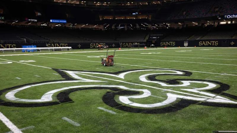Photos: Saints paint field ahead of preseason Week 1 vs. Jaguars