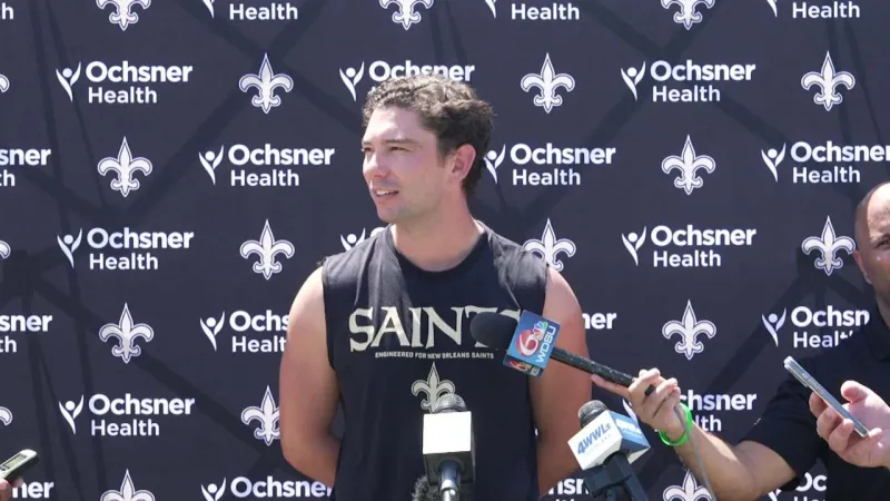 Tanner Brown on kicker competition, UFL experience | Saints Training Camp 2026