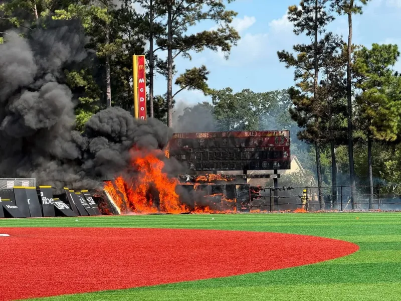 Fire Breaks Out At UL Baseball Field, Old Scoreboard Damaged