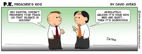 Silence is golden (Cartoon: Preacher's Kids)
