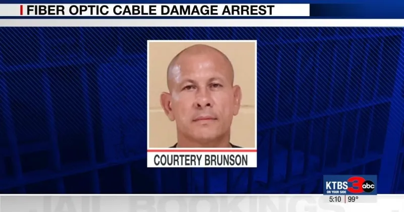 Man arrested for damaging fiber optic cable