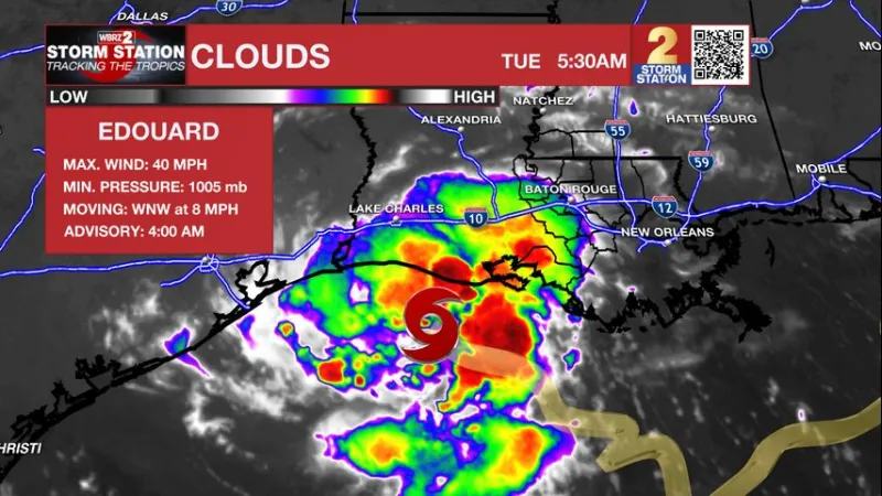 Tuesday AM Forecast: Tropical Storm Edouard will make landfall today, numerous storms expected