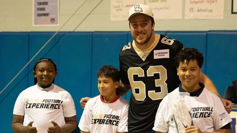 Photos: Saints host Play Football Experience at J.J. Audubon Elementary School