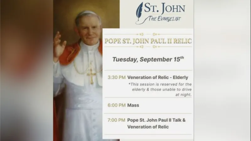 Relic of St. John Paul II to be held at Prairieville church