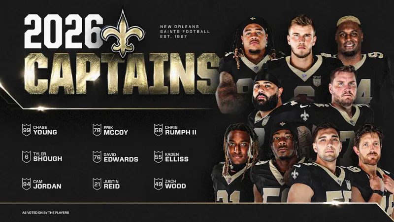 New Orleans Saints name team captains ahead of 2026 season