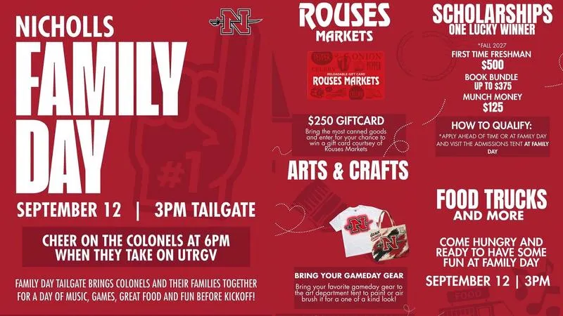 Family Day Information for Saturday, Sept. 12