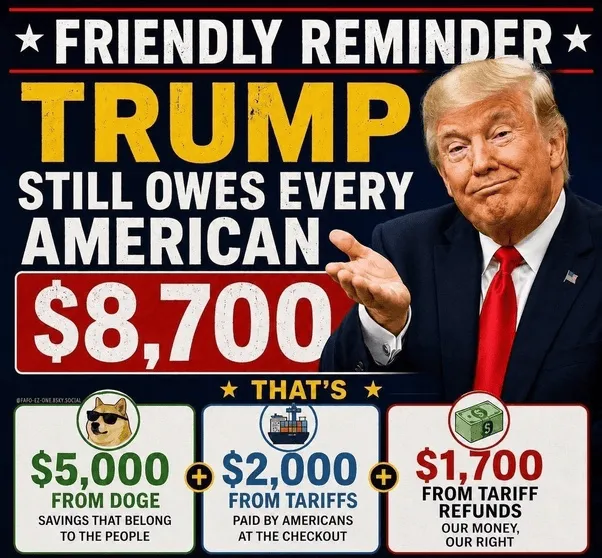 In addition to that $5,000 he promised us last night...