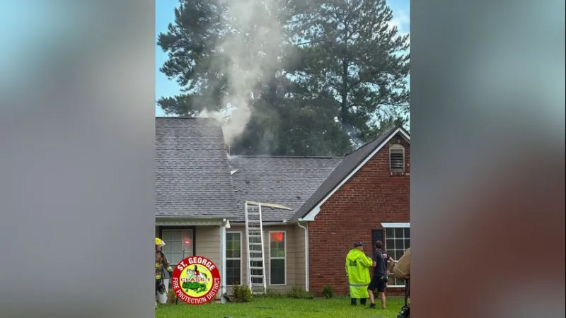 St. George house fire caused by lightning strike displaces 4 residents
