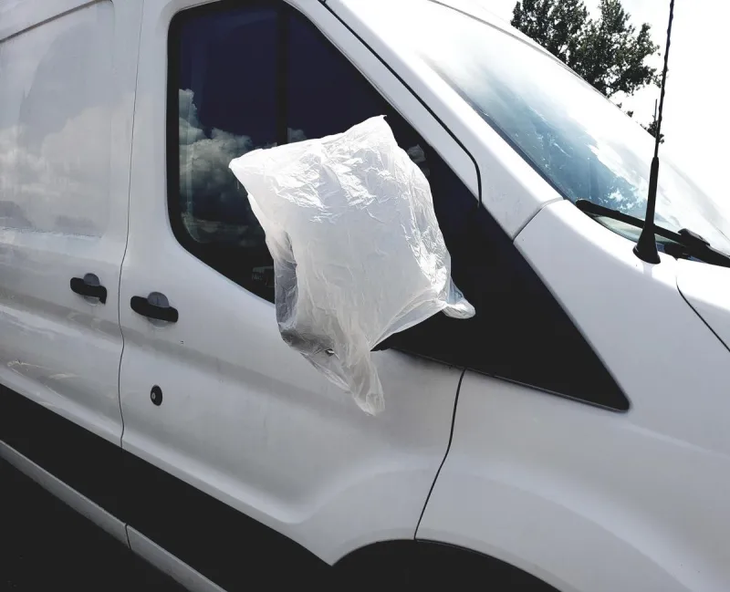 Why Is There a Plastic Bag on Your Car Mirror?