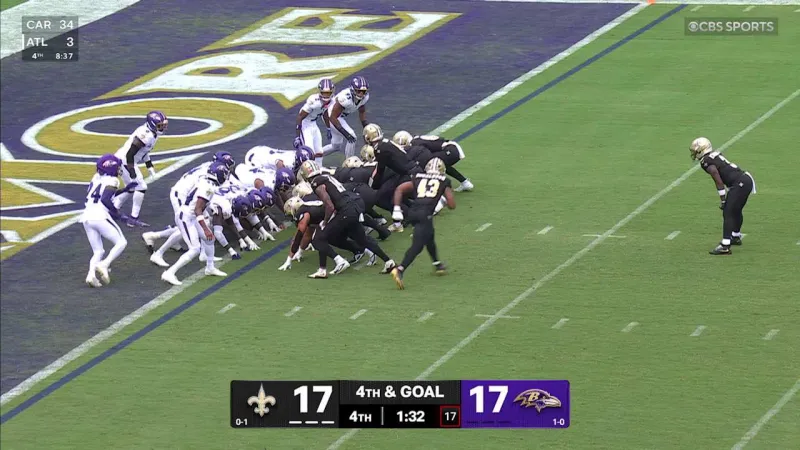 Shough charges into the endzone to take the lead late in the fourth for Saints vs. Ravens