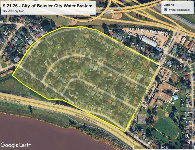 Bossier City Issues Boil Advisory for Portion of Water System