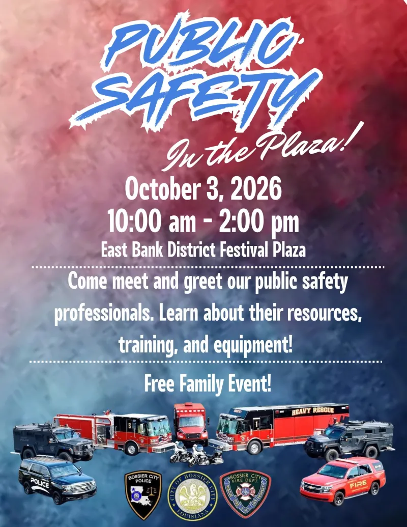 Bossier City to Host "Public Safety in the Plaza" October 3