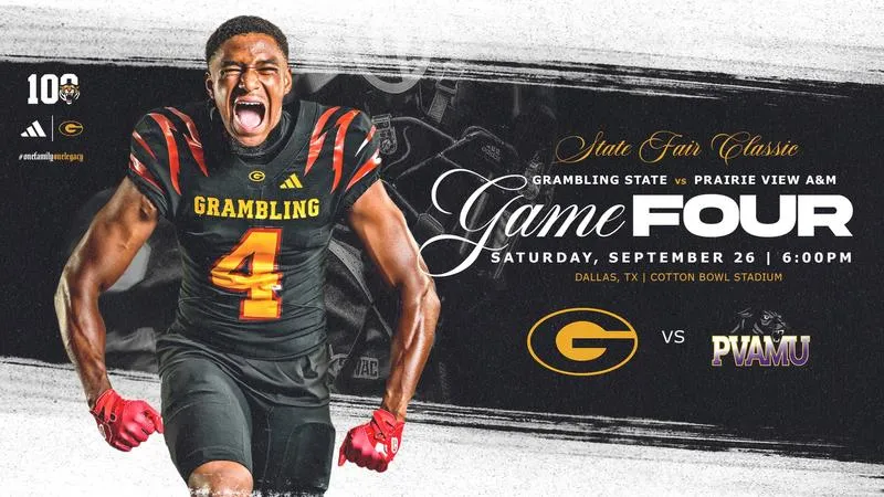 Grambling State Opens SWAC Play Against Prairie View A&M in 101st State Fair Classic