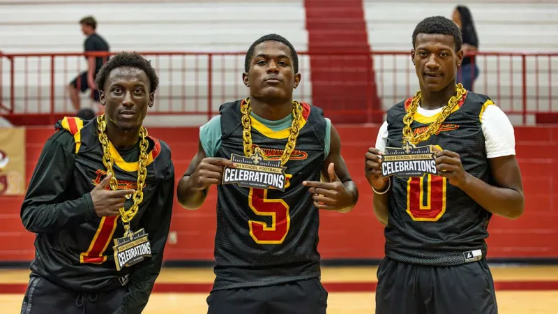 Photos: Saints join football kickoff pep rally at Perry Central High School