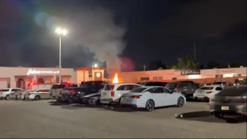 Baton Rouge fire crews respond to car fire at Jubans Restaurant on Perkins Road