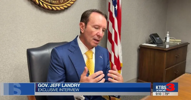 Gov. Jeff Landry discusses crime rates, proposed SpaceX spaceport