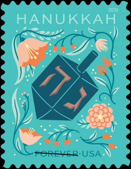 U.S. Postal Service Honors Hanukkah with New Dreidel Stamp
