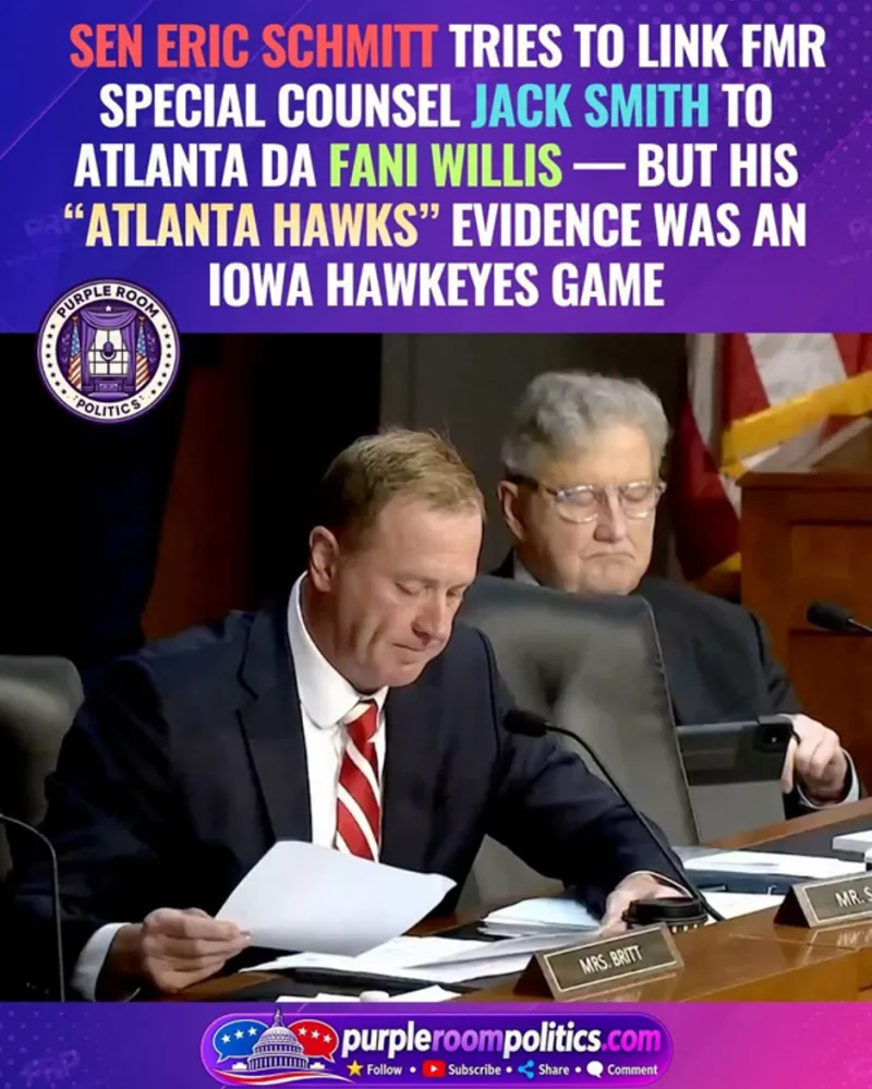 Any aspirations by Sen. Eric Schmitt at being credible cut short by confusing Hawks, Hawkeyes in Judiciary hearing