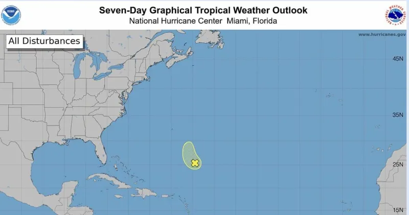 Forecasters track disturbance from remnants of Tropical Storm Fay in the Atlantic