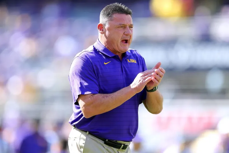 Former LSU Coach Ed Orgeron Seen With Walking Cane While Out Recruiting