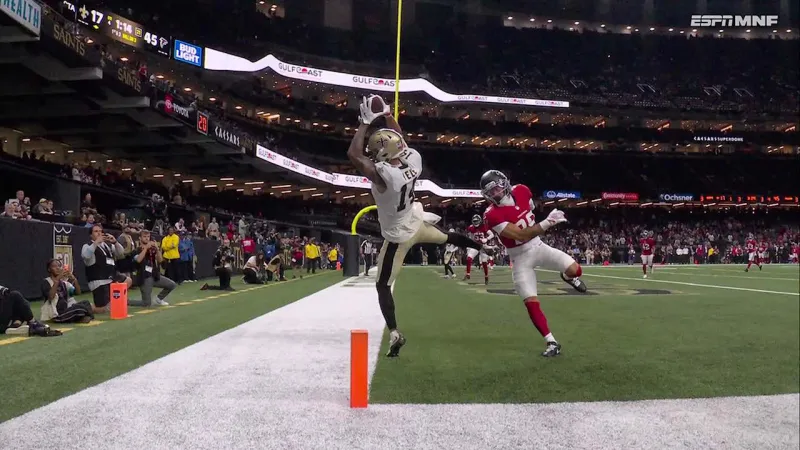 Can't-Miss Play: Best toe-tap catch of 2026? Devaughn Vele's TD vs. Falcons might be it