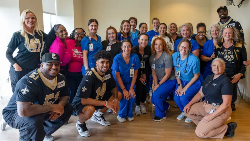 Photos: Saints visit Gayle and Tom Benson Cancer Center | NFL Crucial Catch