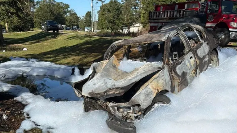 Fire crews respond to vehicle fire on Highway 22 in Maurepas