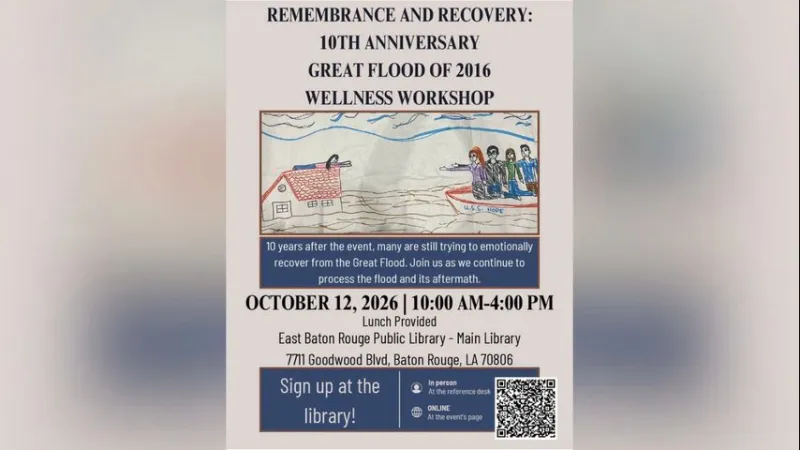 East Baton Rouge Library hosting free day of support for people affected by 2016 flood