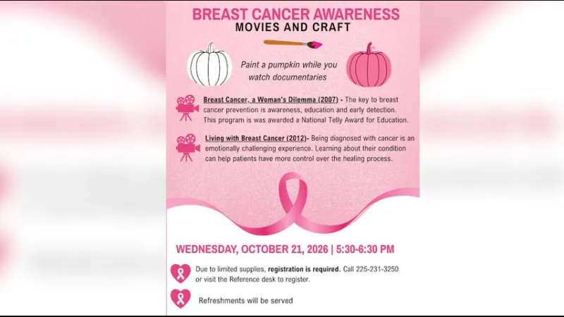 2 Make a Difference: Movie and Crafts Breast Cancer Awareness Event at Eden Park Library