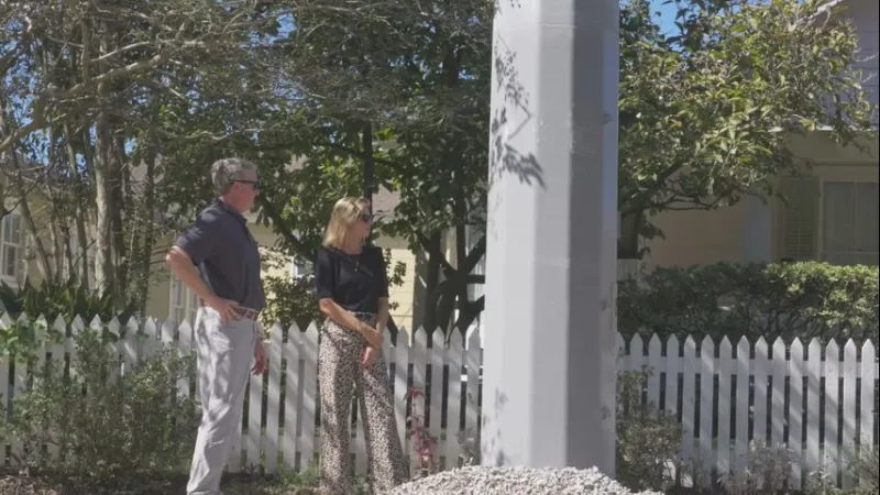 Homeowners outraged after massive utility pole blocks view, sidewalk
