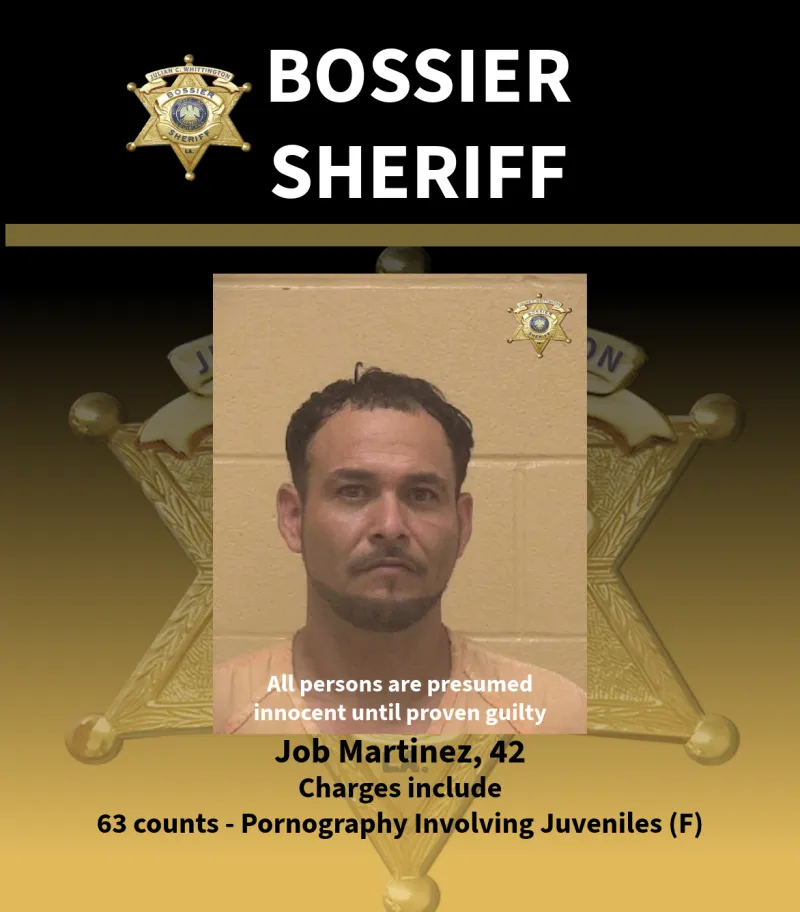 BOSSIER SHERIFF'S OFFICE ARRESTS SHREVEPORT MAN IN CHILD SEXUAL ABUSE MATERIAL INVESTIGATION