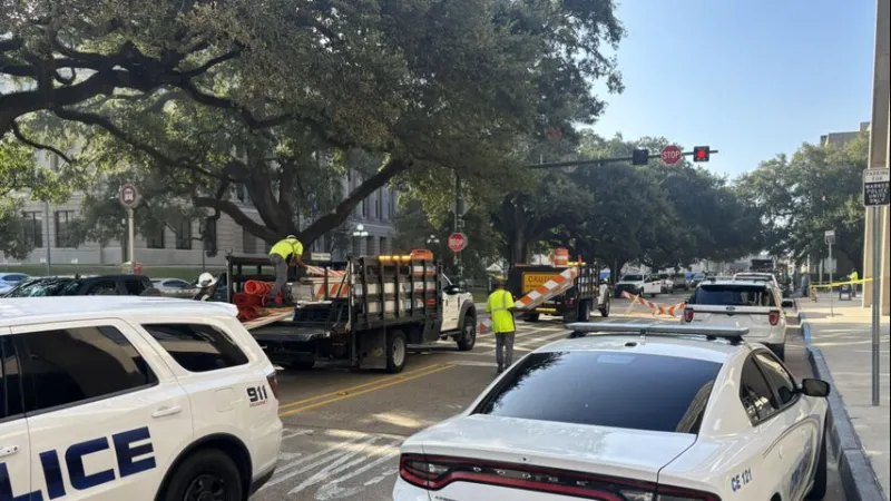 St. Louis Street near City Hall closed in both directions as crews work to repair damaged hot water line
