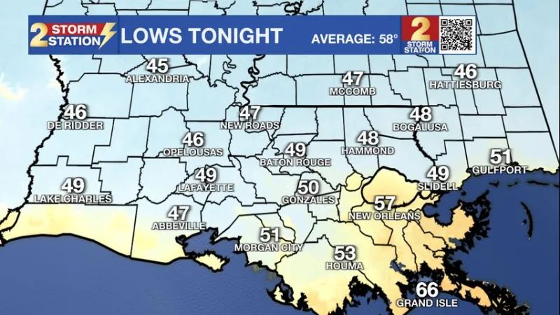Saturday AM Forecast: Cooler air has arrived, lows reach the 40s overnight