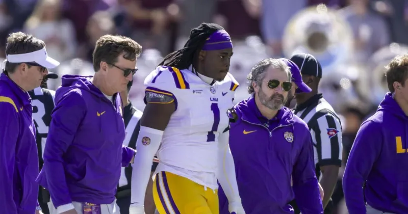 LSU's top pass rusher left the Mississippi State game with an injury. Here's the latest.