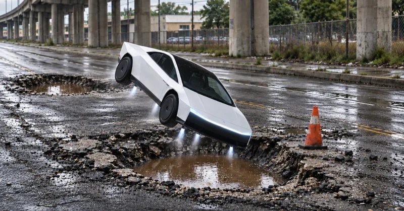 New Orleans Drivers Unimpressed as Flying Tesla Clears One Pothole, Lands in Another
