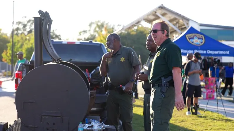 Baton Rouge officers, residents connect for Blue Night Out at Howell Community Park
