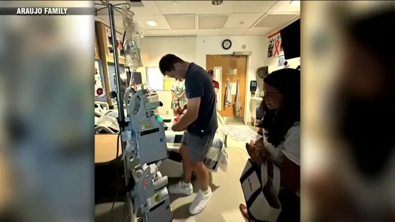 Drake Maye visits teen battling leukemia at Boston Children's Hospital